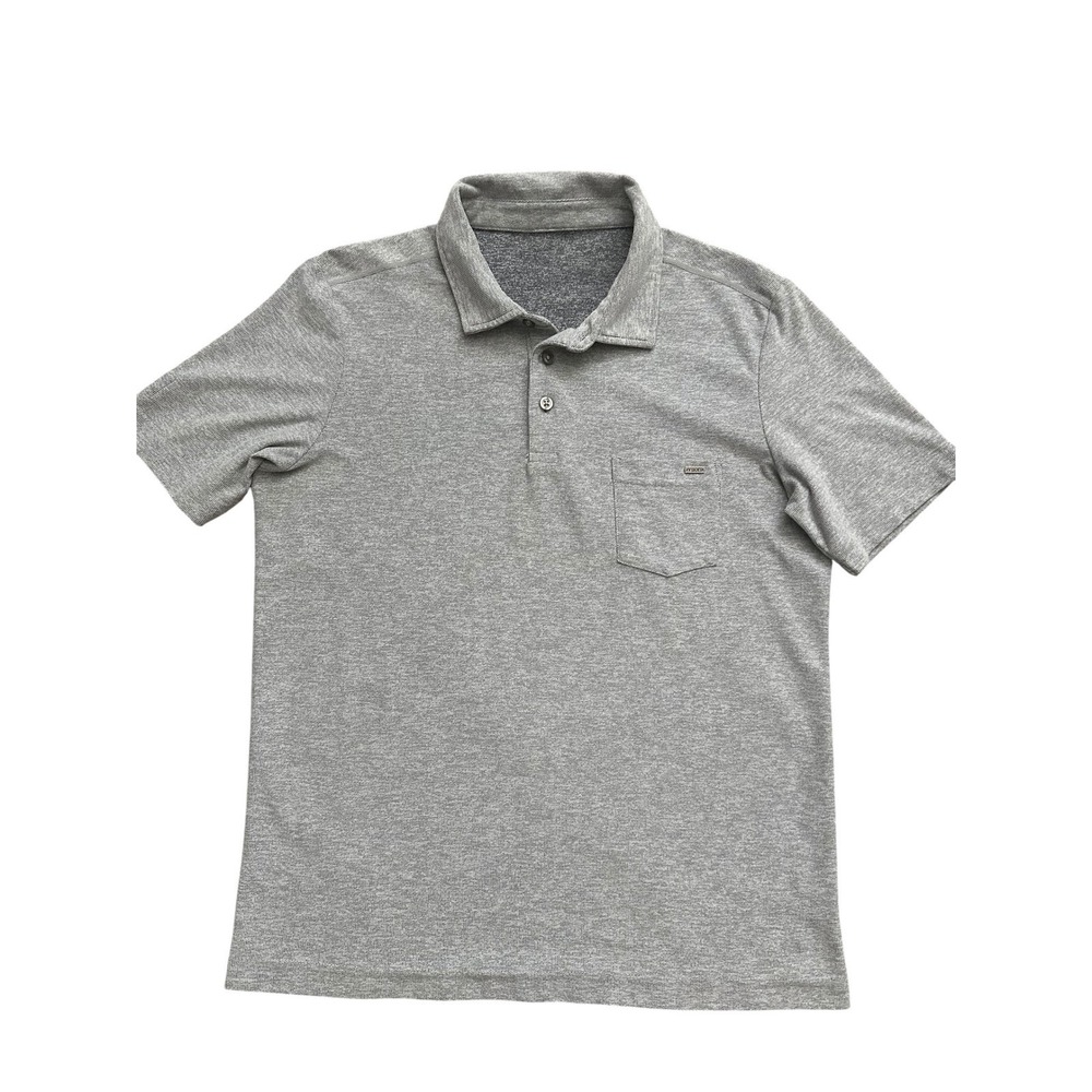 Minimalist Vuori Strato Tech Polo Shirt Size Medium Heather Grey Golf Casual